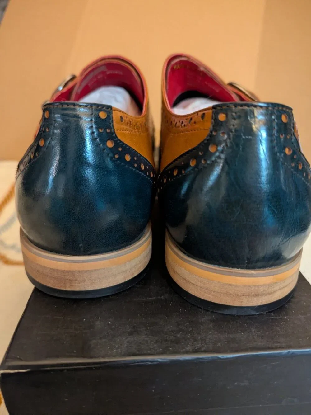 MORRETi Black Label Mens Oxfords Green/Olive/Tan 10.5